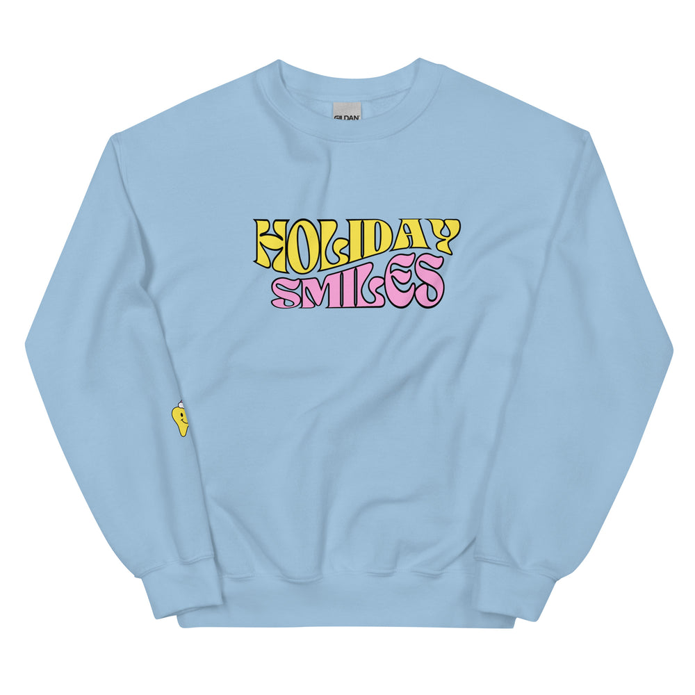 
            
                Load image into Gallery viewer, Holiday Smiles Happy Santa Tooth Sweatshirt- Yellow &amp;amp; Pink
            
        