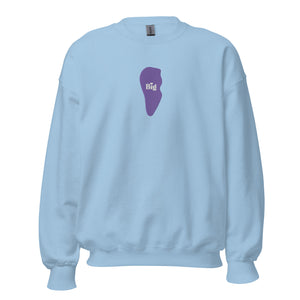 “Big” Tooth Embroidered Sweatshirt- Purple Tooth White Letters