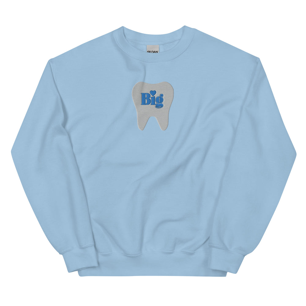 “Big” Full Tooth Embroidered  Sweatshirt- Blue Design