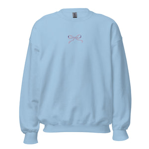 Lavender Bow Embroidered Sweatshirt