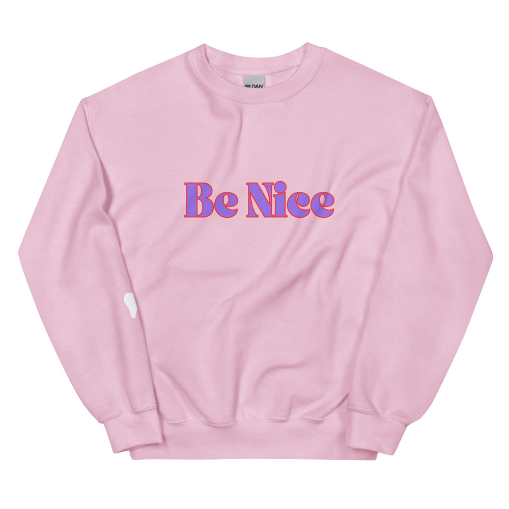 Be Nice To Your Teeth Sweatshirt Purple and Red Design
