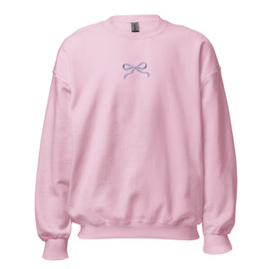 Lavender Bow Embroidered Sweatshirt