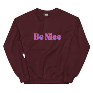 Be Nice To Your Teeth Sweatshirt Purple and Red Design