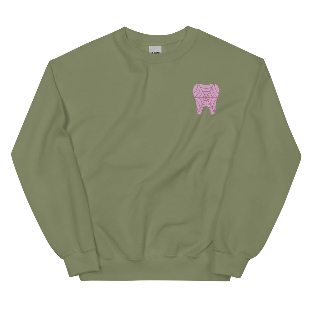 Webbed Pink Tooth Embroidered Sweatshirt