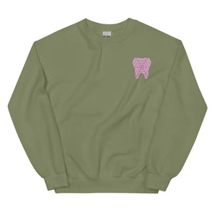 Webbed Pink Tooth Embroidered Sweatshirt