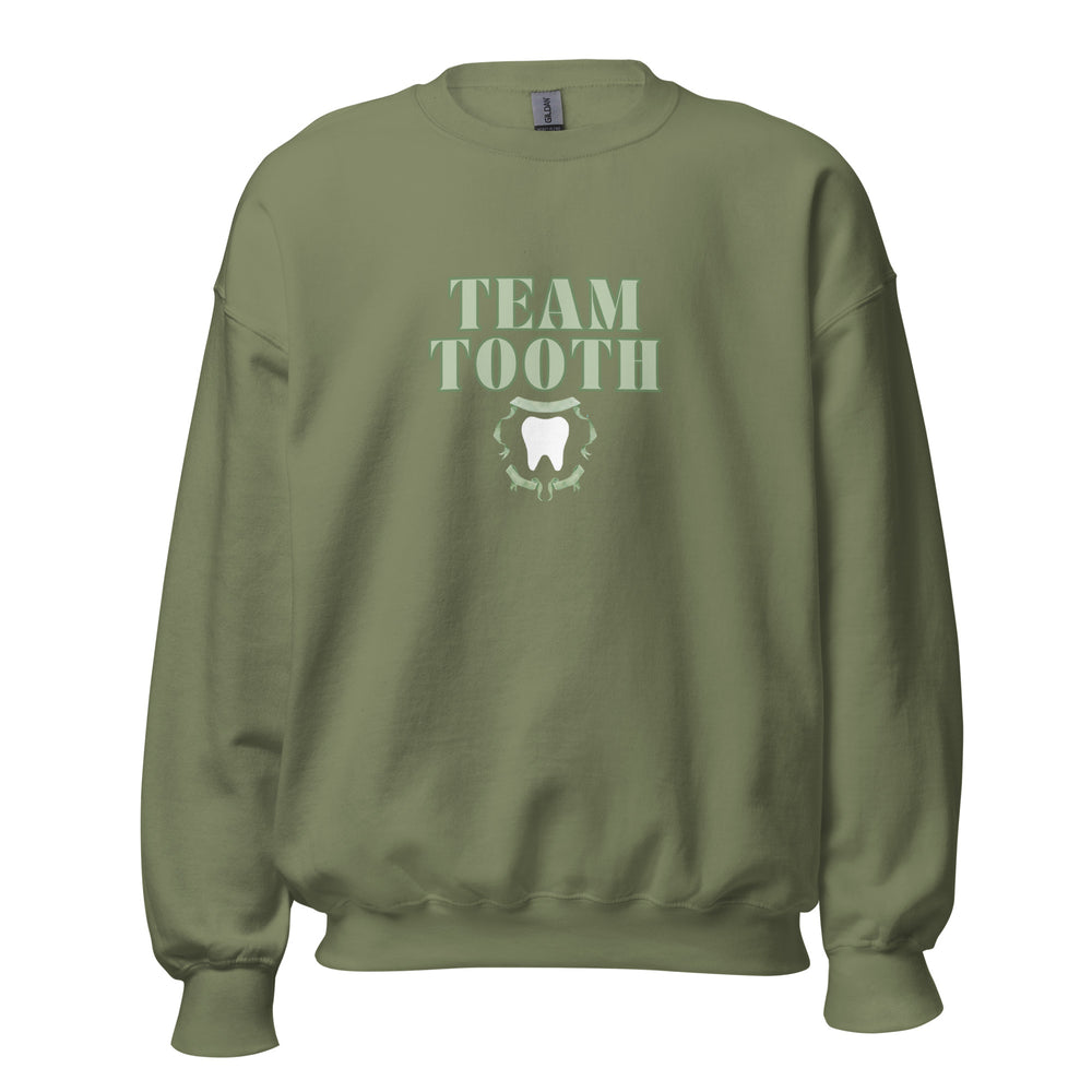 
            
                Load image into Gallery viewer, Team Tooth Sweatshirt Green Design
            
        