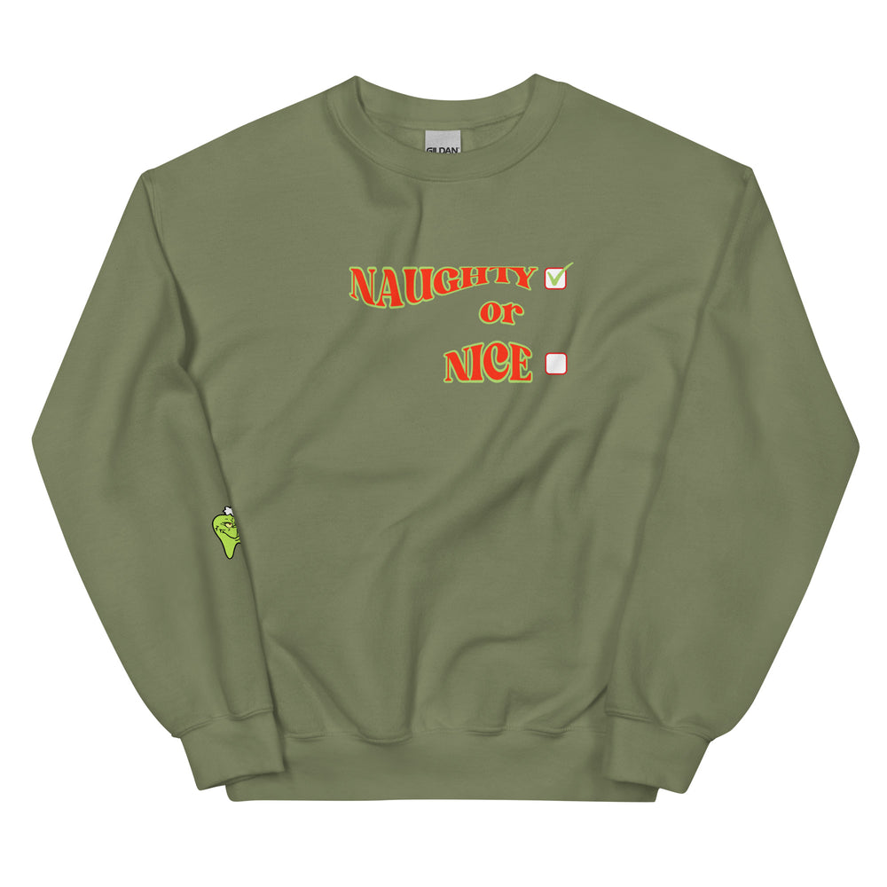 
            
                Load image into Gallery viewer, Naughty or Nice Sweatshirt-= Red &amp;amp; Green
            
        
