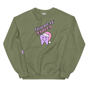 
            
                Load image into Gallery viewer, Holiday Smiles Happy Santa Tooth Sweatshirt- Lavender &amp;amp; Pink
            
        