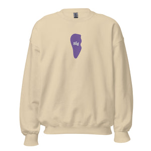 “Big” Tooth Embroidered Sweatshirt- Purple Tooth White Letters