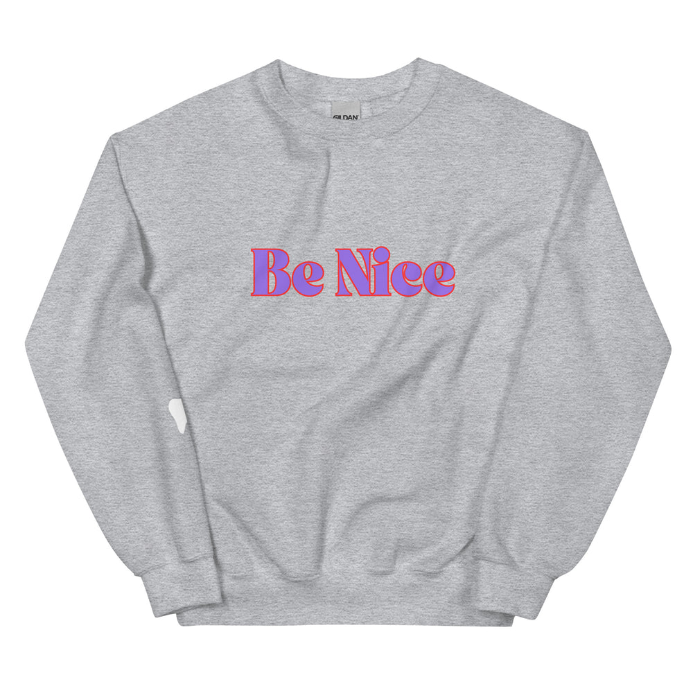 Be Nice To Your Teeth Sweatshirt Purple and Red Design