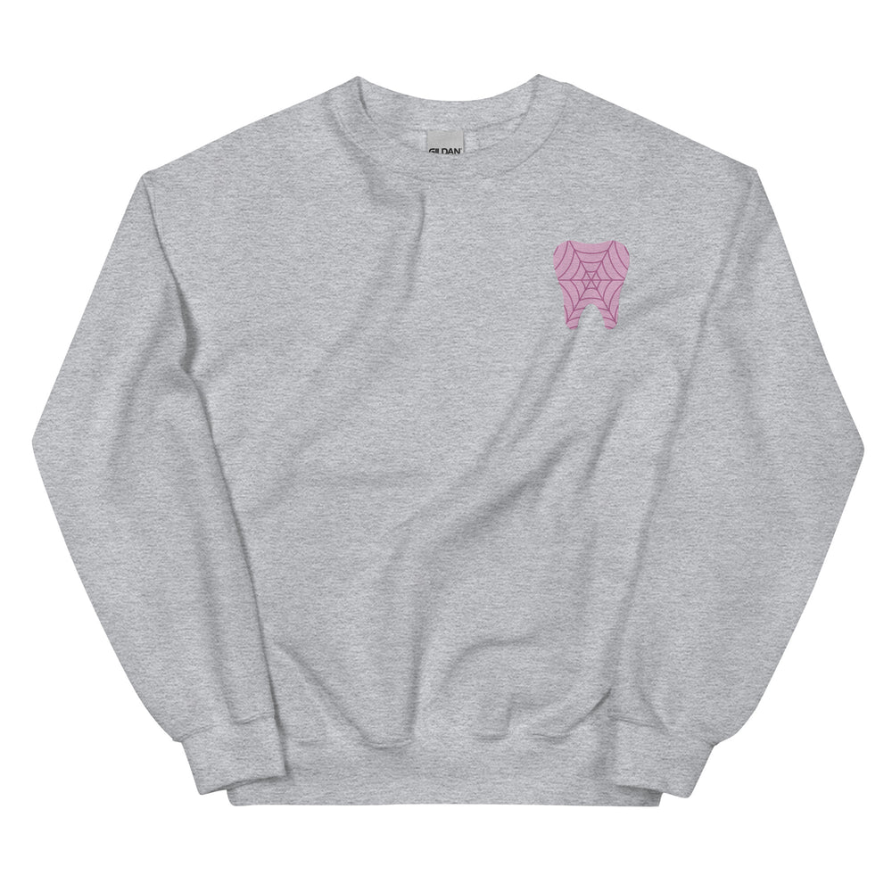 Webbed Pink Tooth Embroidered Sweatshirt