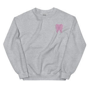 Webbed Pink Tooth Embroidered Sweatshirt