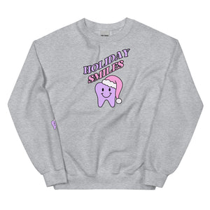 Holiday Smiles Happy Santa Tooth Sweatshirt- Lavender & Pink