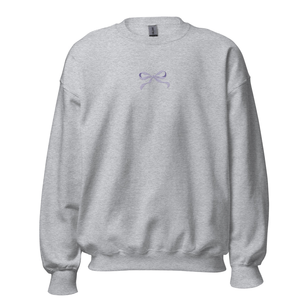 Lavender Bow Embroidered Sweatshirt