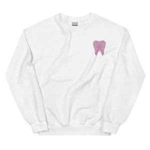 Webbed Pink Tooth Embroidered Sweatshirt