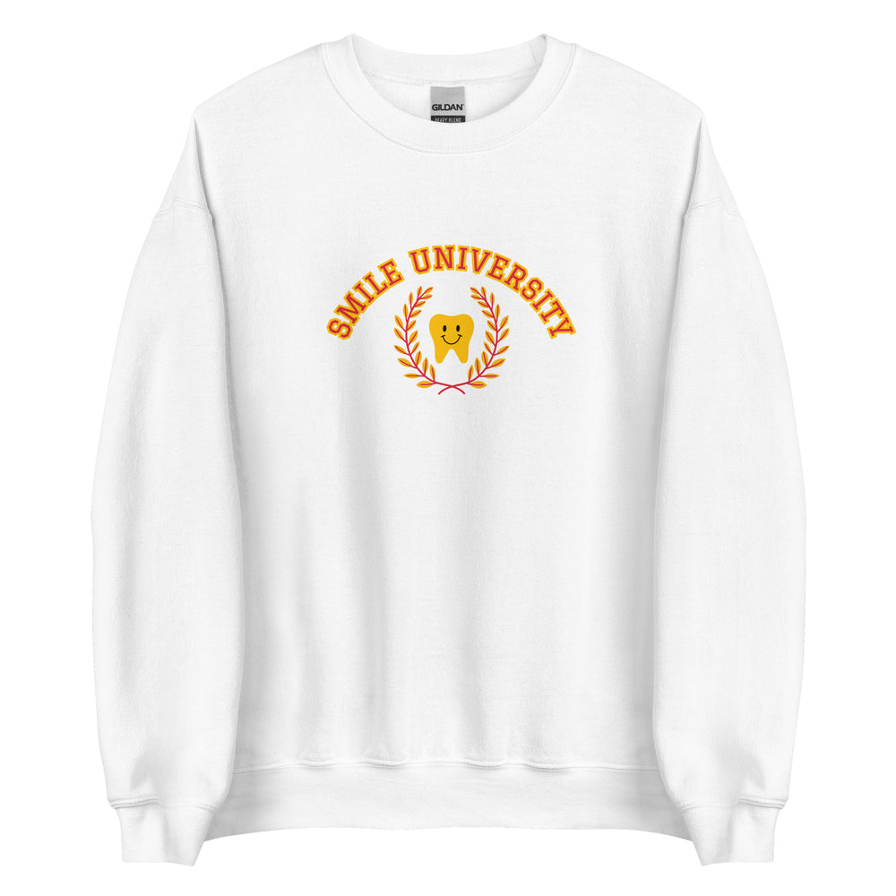 
            
                Load image into Gallery viewer, Smile University Happy Tooth Sweatshirt - Yellow &amp;amp; Red
            
        