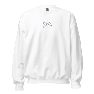 Lavender Bow Embroidered Sweatshirt