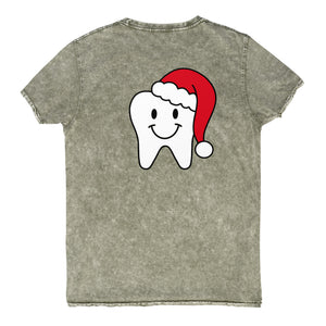 
            
                Load image into Gallery viewer, Ho Ho Ho Happy Tooth Santa Denim T-Shirt
            
        