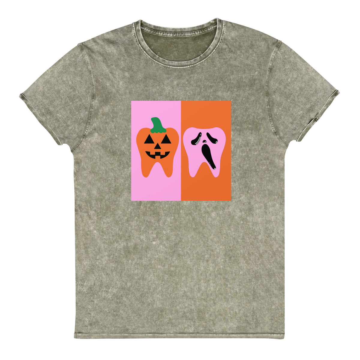 Jack-o'lantern Tooth and Scream Ghostface Tooth Denim T-Shirt – lovely32