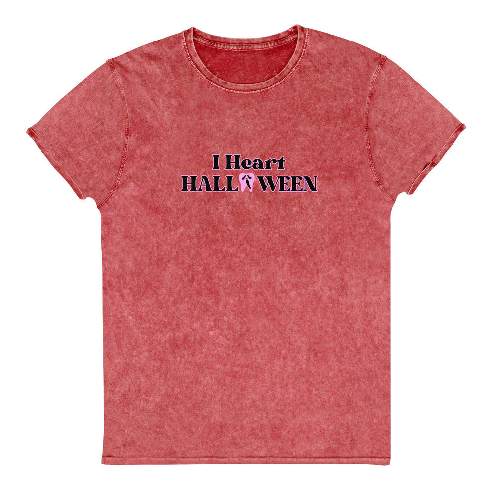 I Heart Halloween Scream Ghostface Tooth Denim T-Shirt