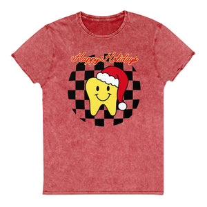 Happy Holidays Santa Tooth Denim T-Shirt