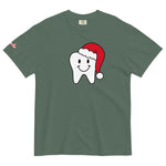 Happy Santa Tooth-Garment-Dyed Heavyweight T-Shirt White & Red