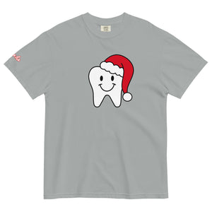 
            
                Load image into Gallery viewer, Happy Santa Tooth-Garment-Dyed Heavyweight T-Shirt White &amp;amp; Red
            
        