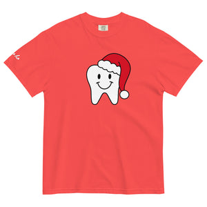
            
                Load image into Gallery viewer, Happy Santa Tooth-Garment-Dyed Heavyweight T-Shirt White &amp;amp; Red
            
        