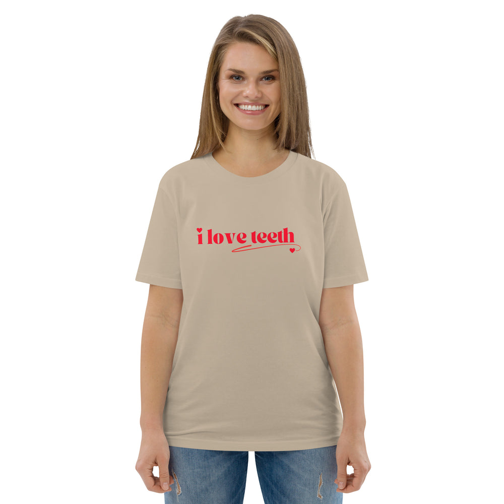 I love teeth heart  organic cotton t-shirt