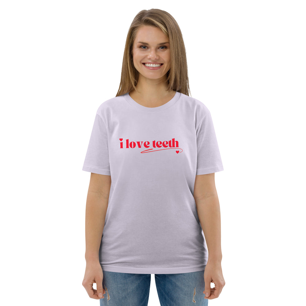 I love teeth heart  organic cotton t-shirt
