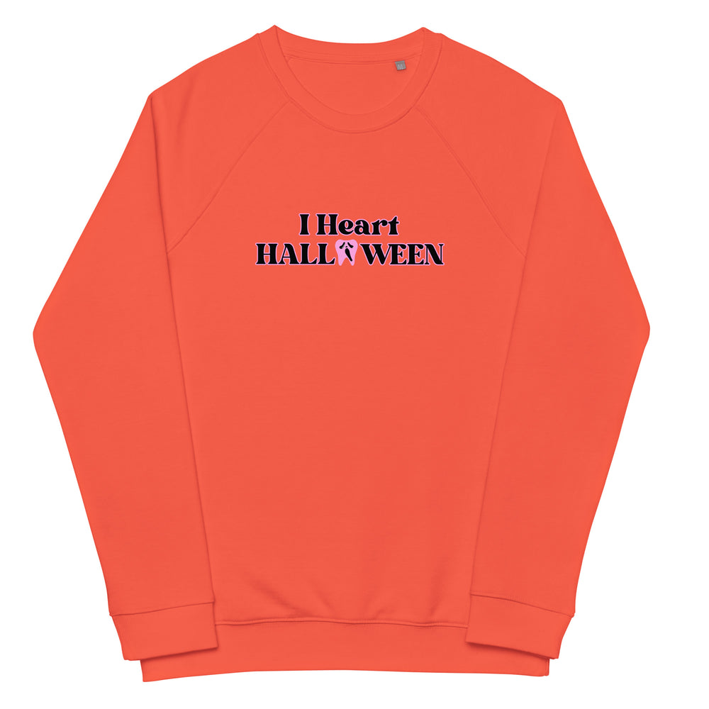 I Heart Halloween Jack-o'-lantern Tooth organic raglan sweatshirt