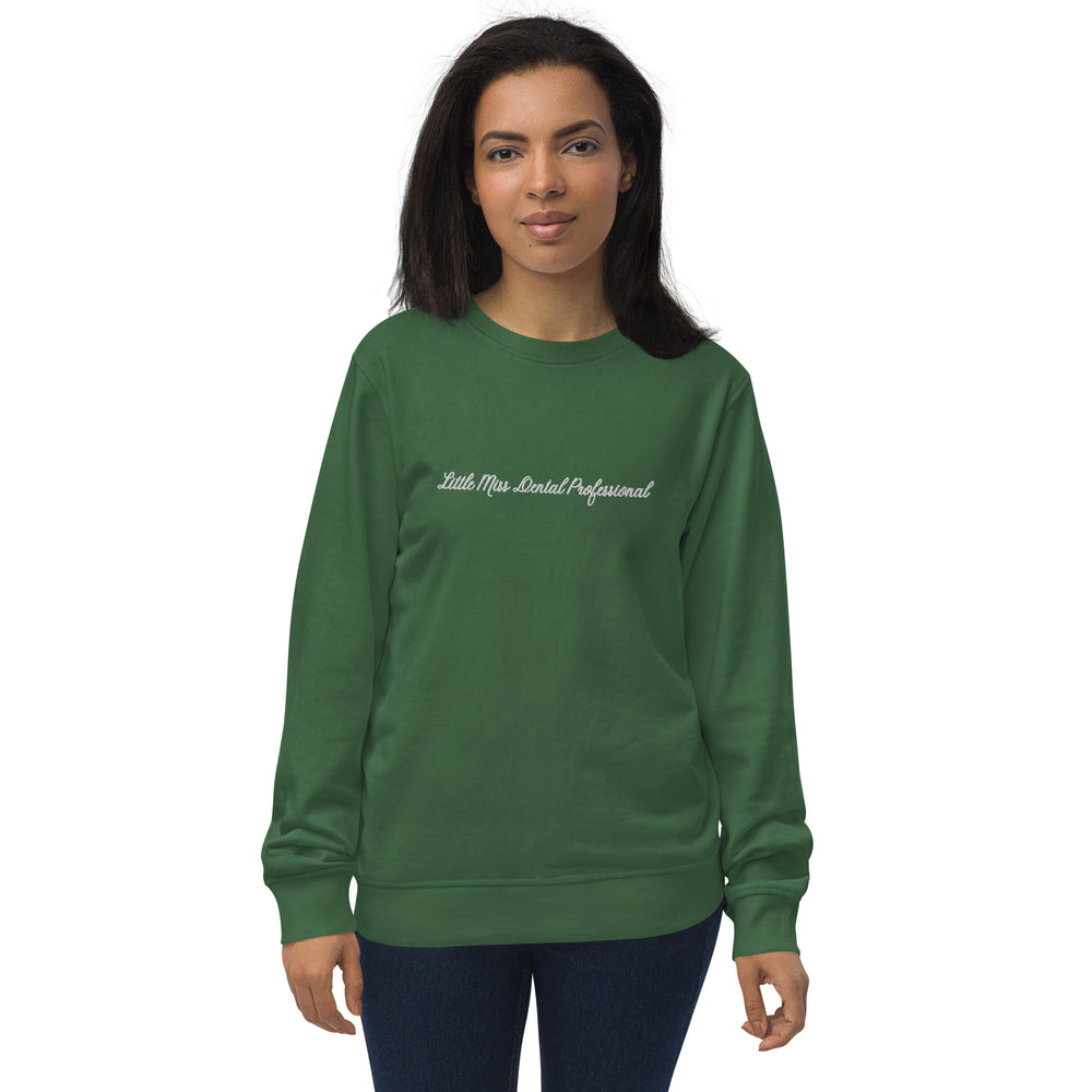 
            
                Load image into Gallery viewer, Little Miss Dental Professional Organic White Embroidered Sweatshirt
            
        