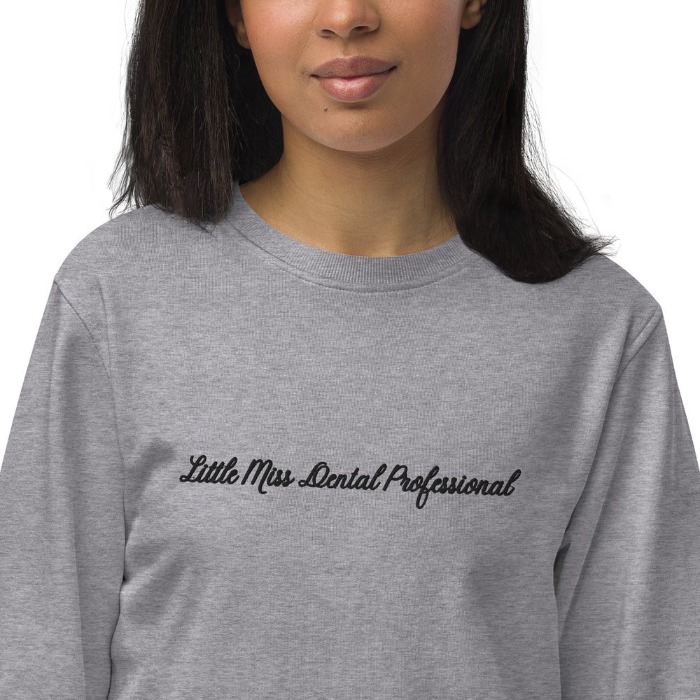 
            
                Load image into Gallery viewer, Little Miss Dental Professional Organic Black Embroidered Sweatshirt
            
        