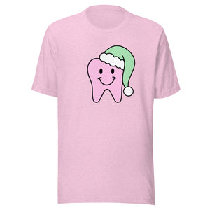 Happy Santa Tooth T-Shirt - Pink & Mint