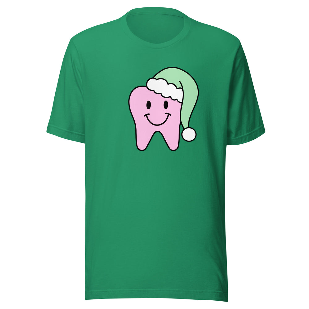 Happy Santa Tooth T-Shirt - Pink & Mint