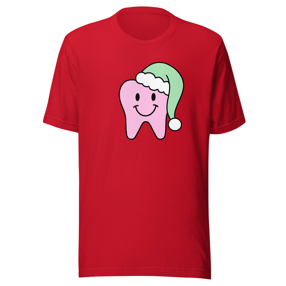 Happy Santa Tooth T-Shirt - Pink & Mint