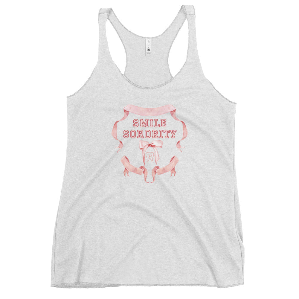 Smile Sorority Bow Women's Racerback Tank