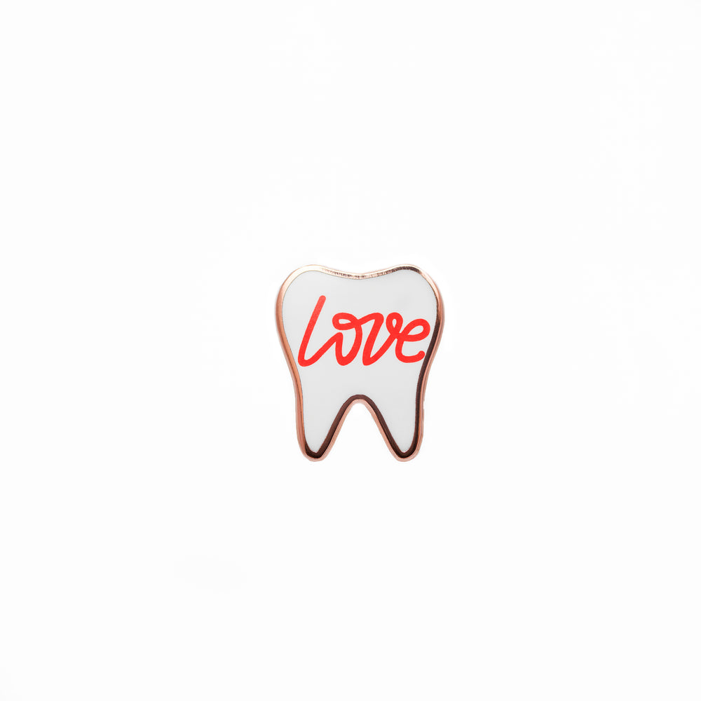 
            
                Load image into Gallery viewer, Specialty Tooth Pin - Love in White
            
        