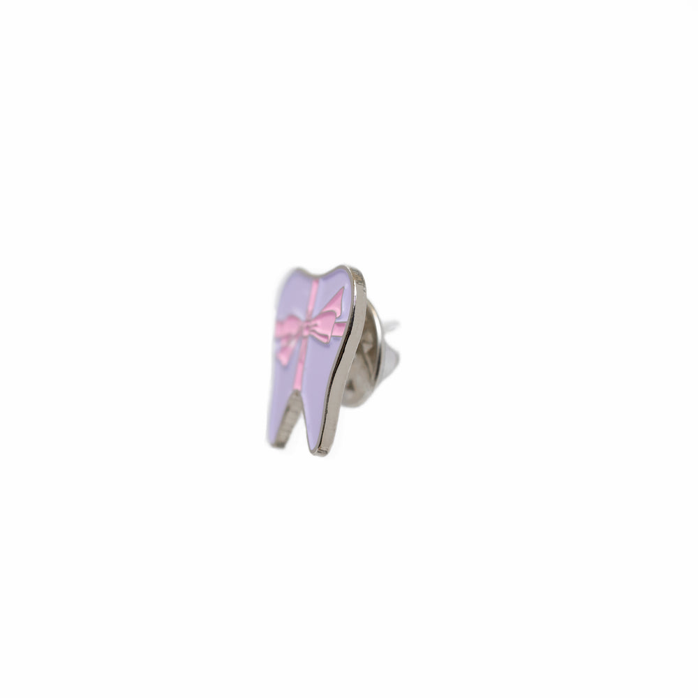 Specialty Tooth Pin - Purple Present with Pink Bow