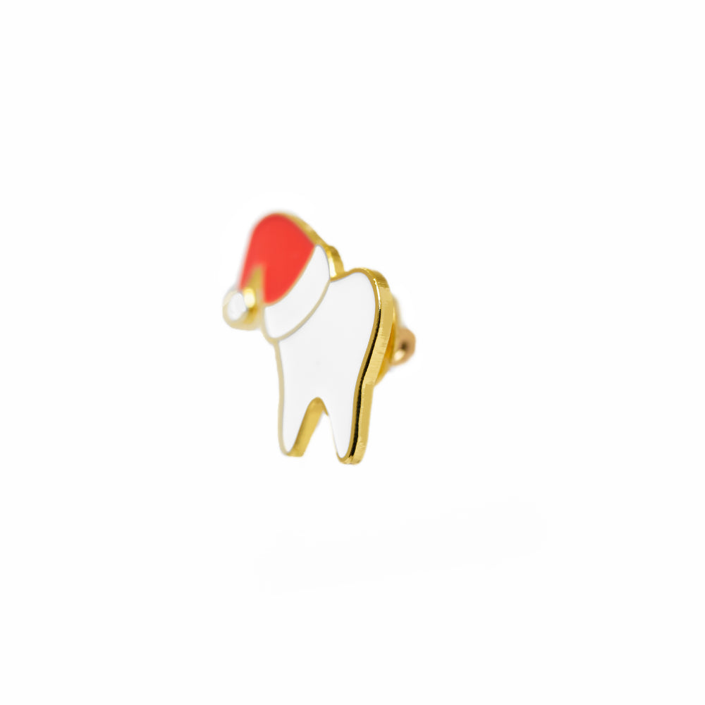 Specialty Tooth Pin - White Santa in Red Hat