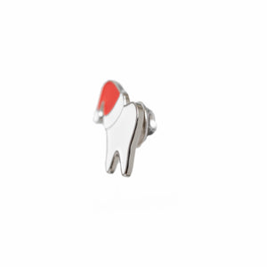 Specialty Tooth Pin - White Santa in Red Hat