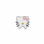 Original Kitty Tooth Pin- Pink Glitter Bow
