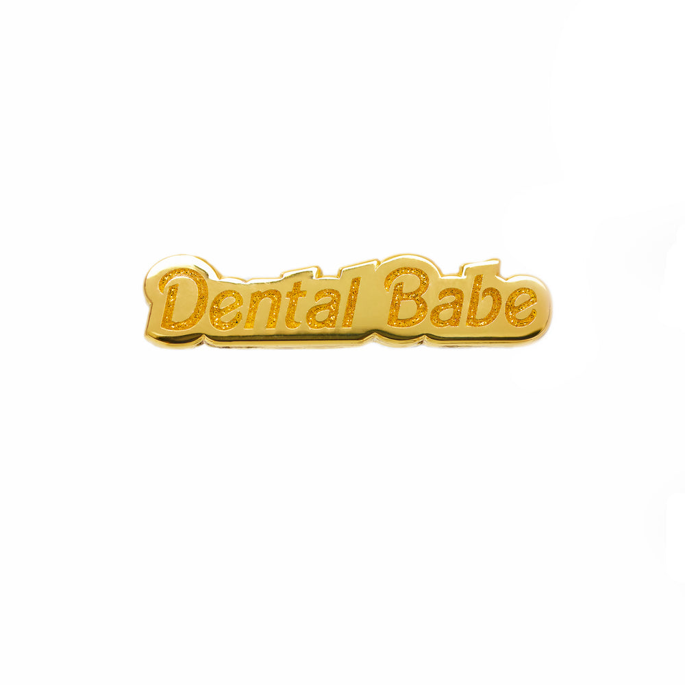 
            
                Load image into Gallery viewer, Specialty Dental Babe Pin - Gold Glitter
            
        