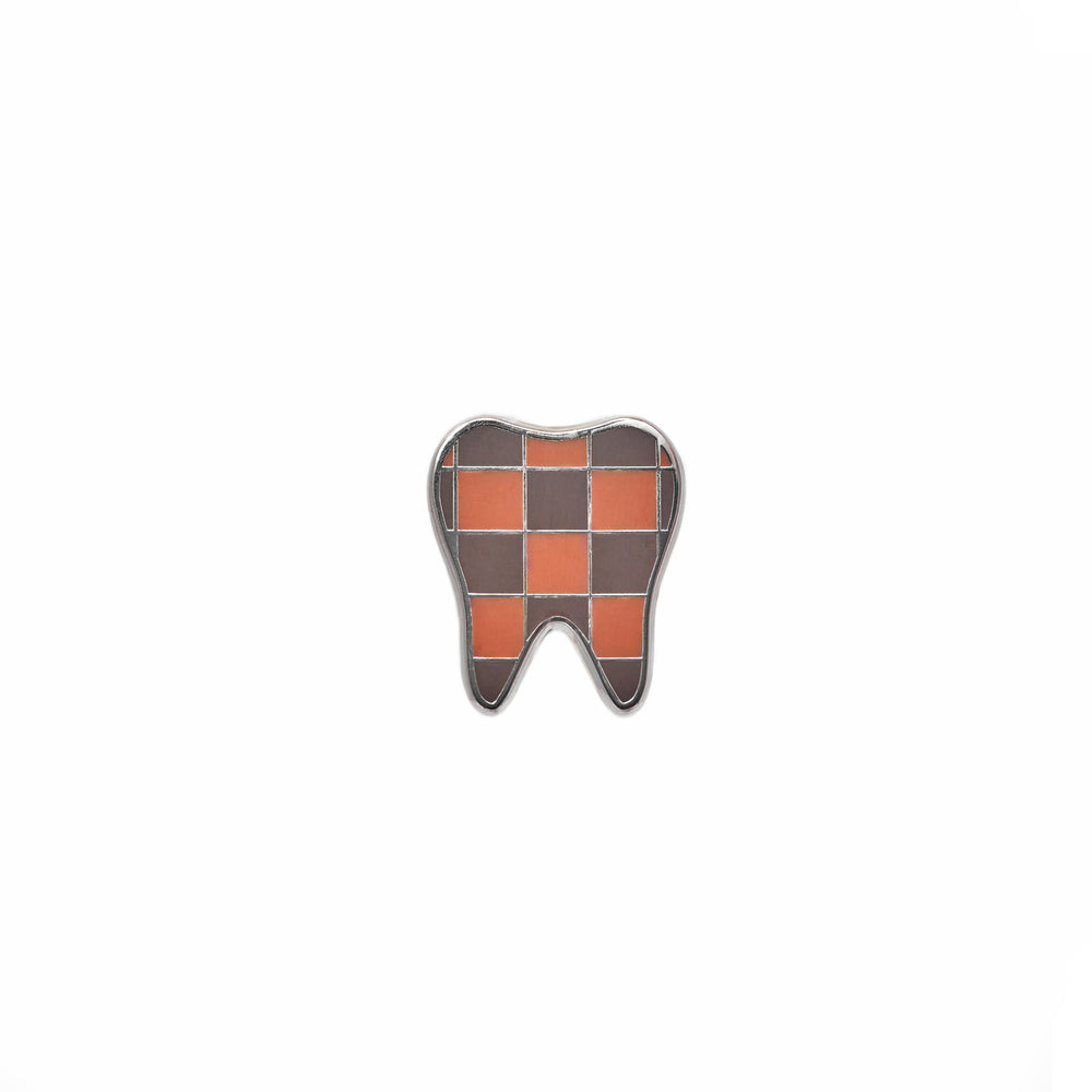 
            
                Load image into Gallery viewer, Specialty Tooth Pin - Couture Brown Damier Print
            
        