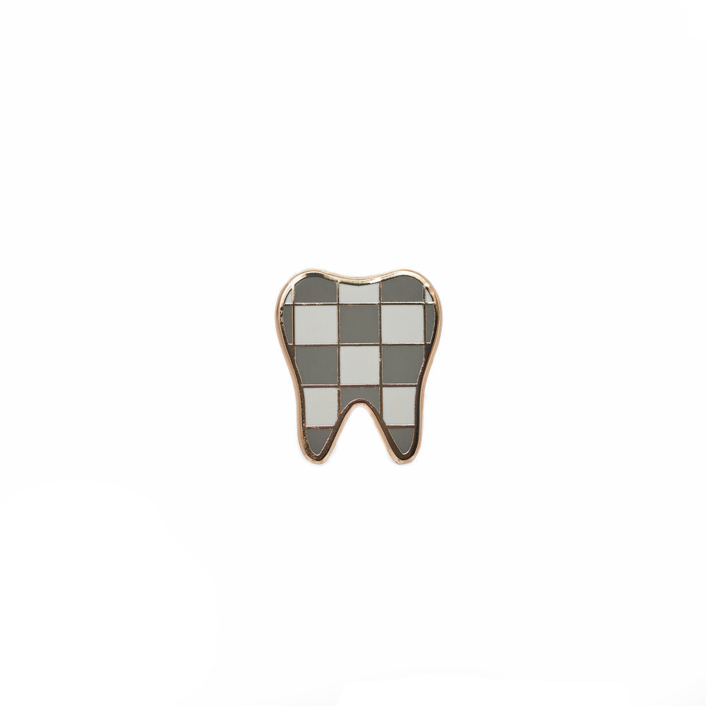 
            
                Load image into Gallery viewer, Specialty Tooth Pin - Couture White Damier Print
            
        