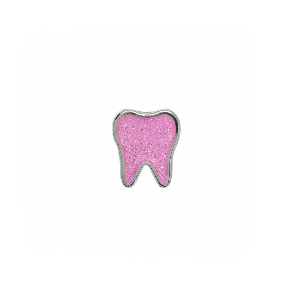 
            
                Load image into Gallery viewer, Original Tooth Shoelace Charm - Pink Glitter
            
        