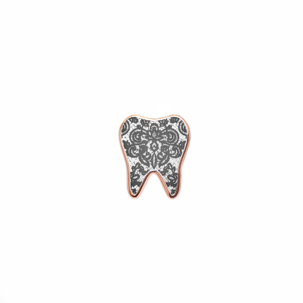 
            
                Load image into Gallery viewer, Specialty Tooth Pin - Black Lace
            
        