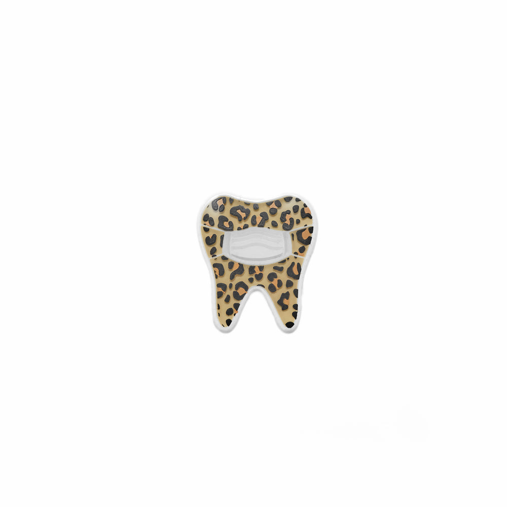 Specialty Tooth Pin - Leopard Tooth in White Mask