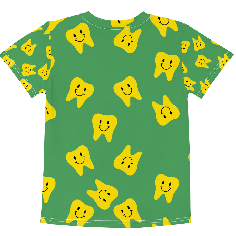 Yellow Happy Tooth Kids Crew Green T-shirt
