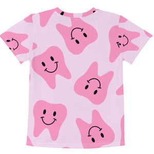 Pink Happy Tooth Kids Pink Crew T-shirt
